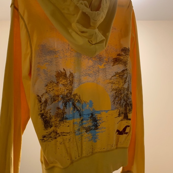 Men’s Yellow Full Zip Hoodie - Picture 2 of 3